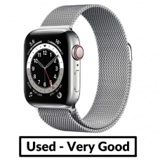 Apple Watch Series 6 GPS + Cellular, 40mm Silver Stainless Steel Case with Silver Milanese Loop